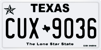 TX license plate CUX9036
