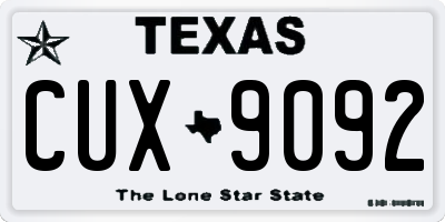 TX license plate CUX9092