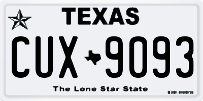 TX license plate CUX9093