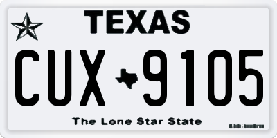 TX license plate CUX9105