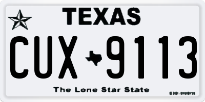 TX license plate CUX9113