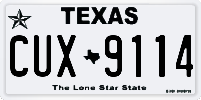 TX license plate CUX9114