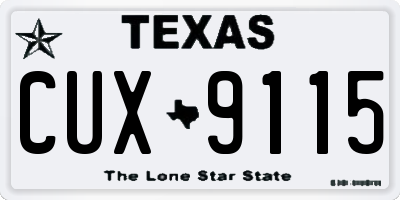 TX license plate CUX9115