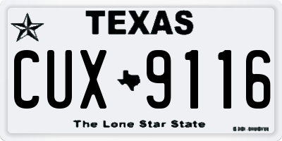 TX license plate CUX9116