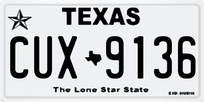 TX license plate CUX9136