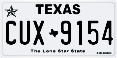 TX license plate CUX9154