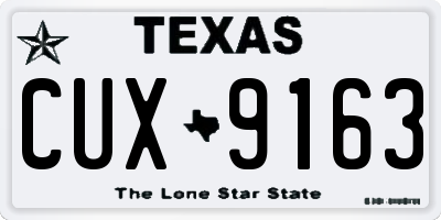 TX license plate CUX9163