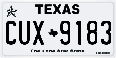 TX license plate CUX9183