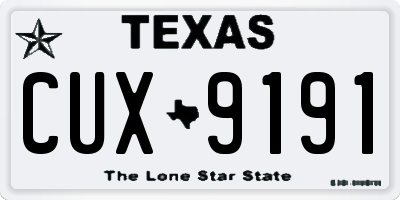 TX license plate CUX9191
