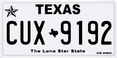 TX license plate CUX9192