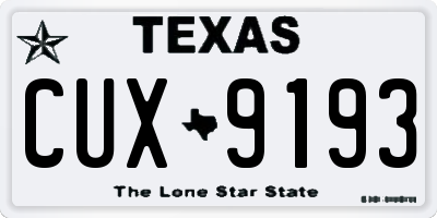 TX license plate CUX9193