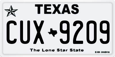 TX license plate CUX9209