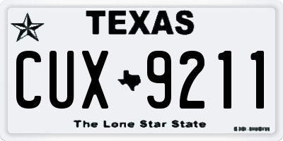 TX license plate CUX9211