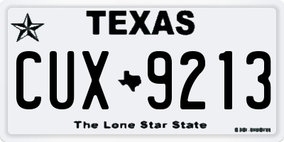 TX license plate CUX9213