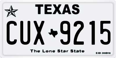TX license plate CUX9215