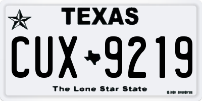 TX license plate CUX9219