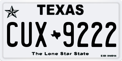 TX license plate CUX9222
