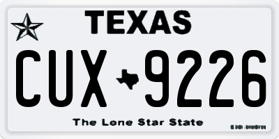 TX license plate CUX9226