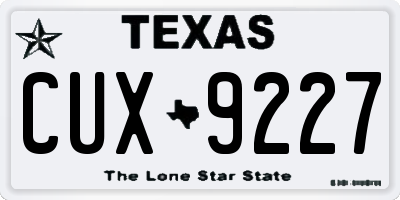 TX license plate CUX9227