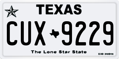 TX license plate CUX9229