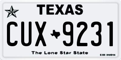 TX license plate CUX9231