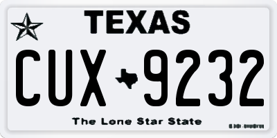 TX license plate CUX9232