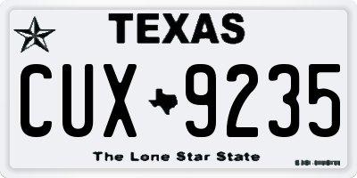 TX license plate CUX9235