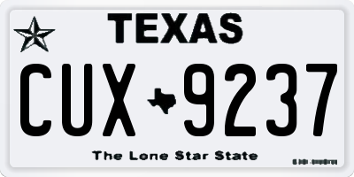 TX license plate CUX9237