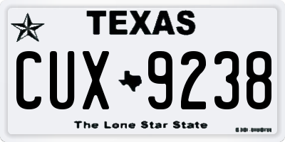 TX license plate CUX9238