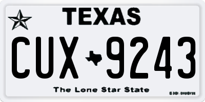 TX license plate CUX9243