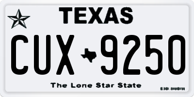 TX license plate CUX9250