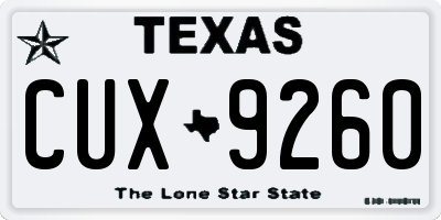TX license plate CUX9260