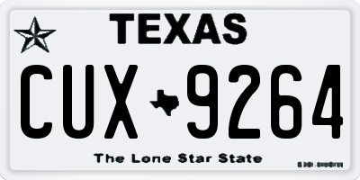 TX license plate CUX9264
