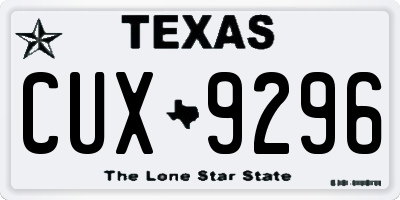 TX license plate CUX9296
