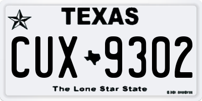 TX license plate CUX9302