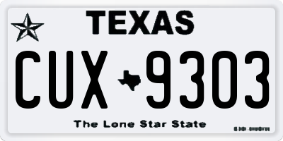 TX license plate CUX9303