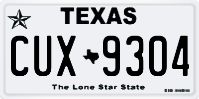 TX license plate CUX9304