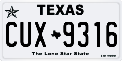 TX license plate CUX9316