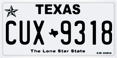 TX license plate CUX9318