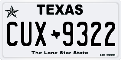 TX license plate CUX9322