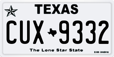TX license plate CUX9332