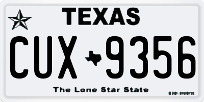 TX license plate CUX9356