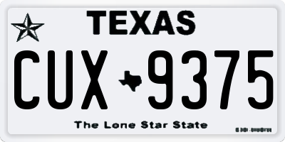 TX license plate CUX9375