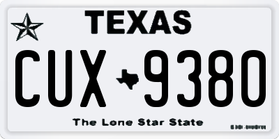 TX license plate CUX9380