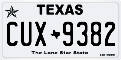 TX license plate CUX9382