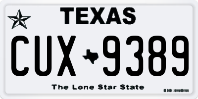 TX license plate CUX9389