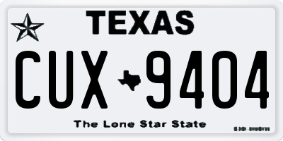 TX license plate CUX9404