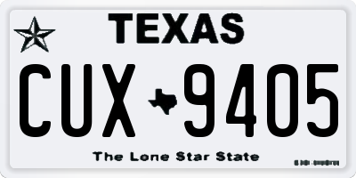 TX license plate CUX9405
