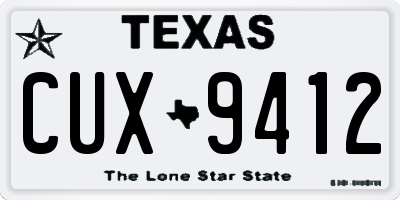 TX license plate CUX9412