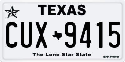 TX license plate CUX9415